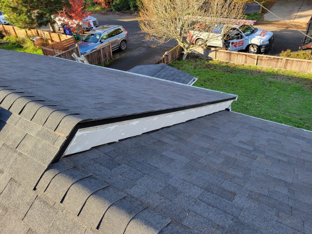 Top view of a residential roof